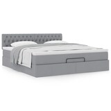 thumbnail of vidaXL Ottoman-Bett mit Matratze Hellgrau 180x200 cm Stoff
