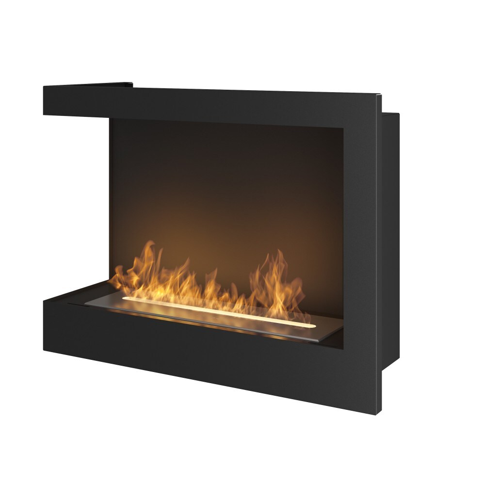 Corner 600 Left SimpleFire eingebauter Bioethanol-Kamin mit Glas