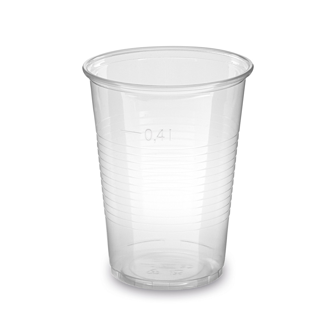 Trinkbecher Made in Germany 100 Stück | Eichstrich 0,4l | Bierbecher Plastikbecher Einwegbecher aus Kunststoff PP (Polypropylen), Transparent klar