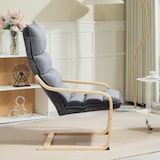 thumbnail of HOMCOM sillón de salón moderno butaca de salón con respaldo alto reposabrazos y patas de madera tapizado en terciopelo gris