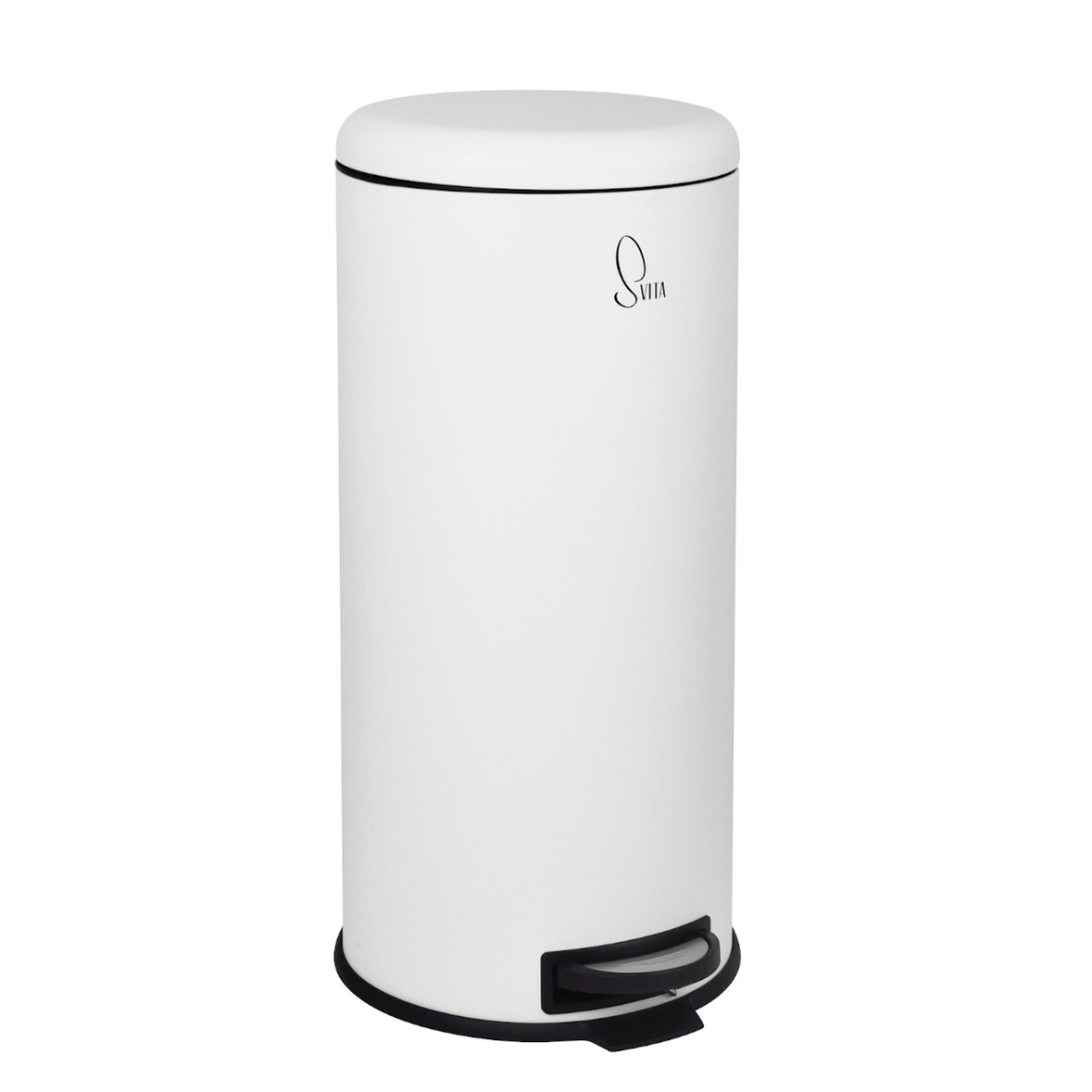 SVITA T30 Mülleimer 30Liter Treteimer Abfalleimer Mülltonne Stahl Weiß