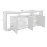 thumbnail of Dmora Credenza Ddalessandr, Buffet da soggiorno a 4 ante, Madia da salotto, Credenza moderna, 100% Made in Italy, 220x40h80 cm, Bianco lucido