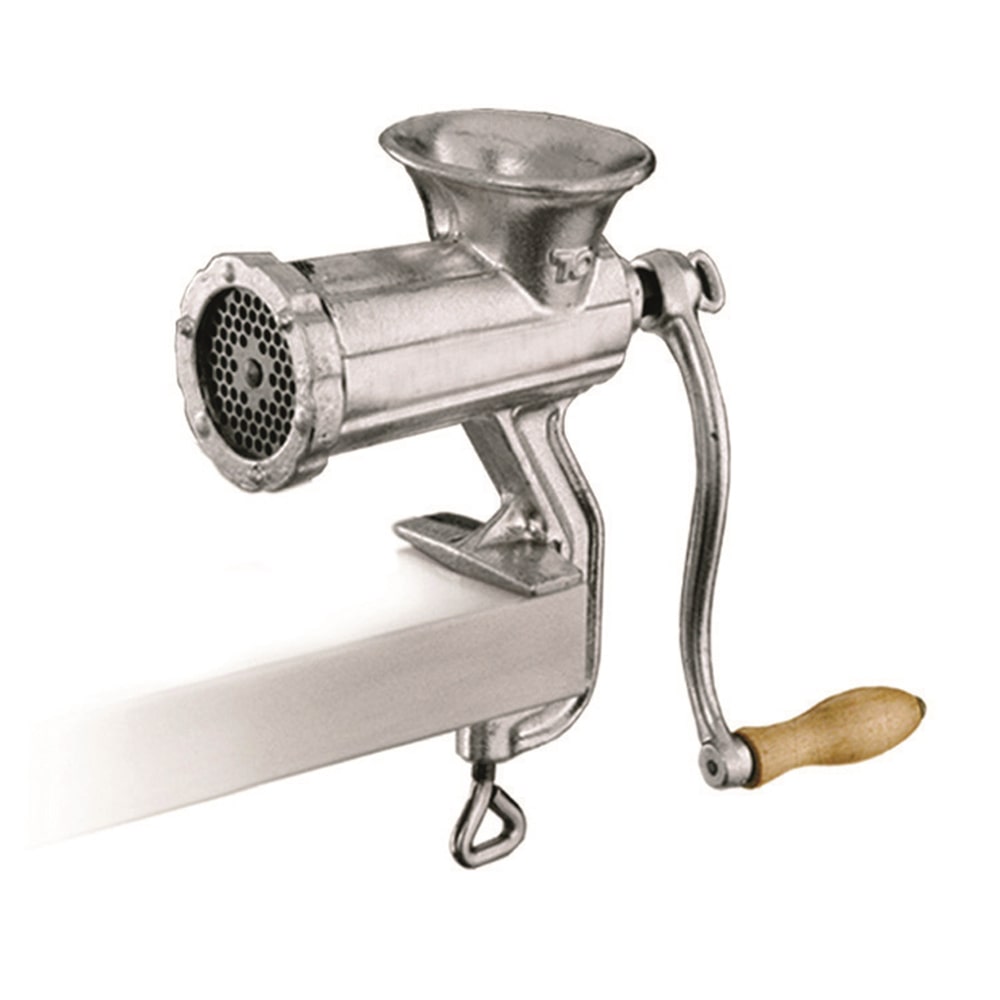 Hachoir manuel n°8 en fonte  avec accessoire pâtisserie -  Argent / Métallique Autre forme Fonte émaillée Baumalu 21.00x8.00 cm