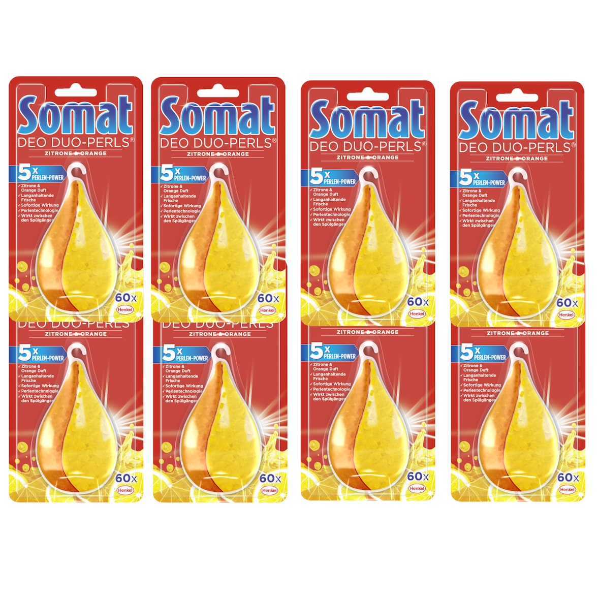 Somat Deo Duo-Perls Zitrone Orange Spülmaschine 8x1 Stück Geschirrspülmittel