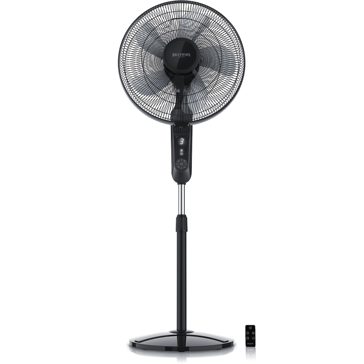 Brandson Standventilator 60W mit Timer, Luftkühler 80 Grad osziellierend, Ventilator höhenverstellbar, Kopf um 35 Grad neigbar, 3 Geschwindigkeiten