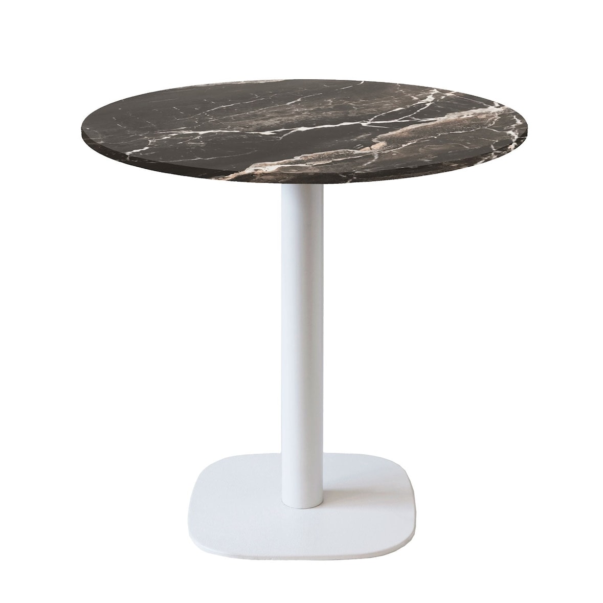 Restootab - Tafel Ø70cm - model Round wit marmer royal voet