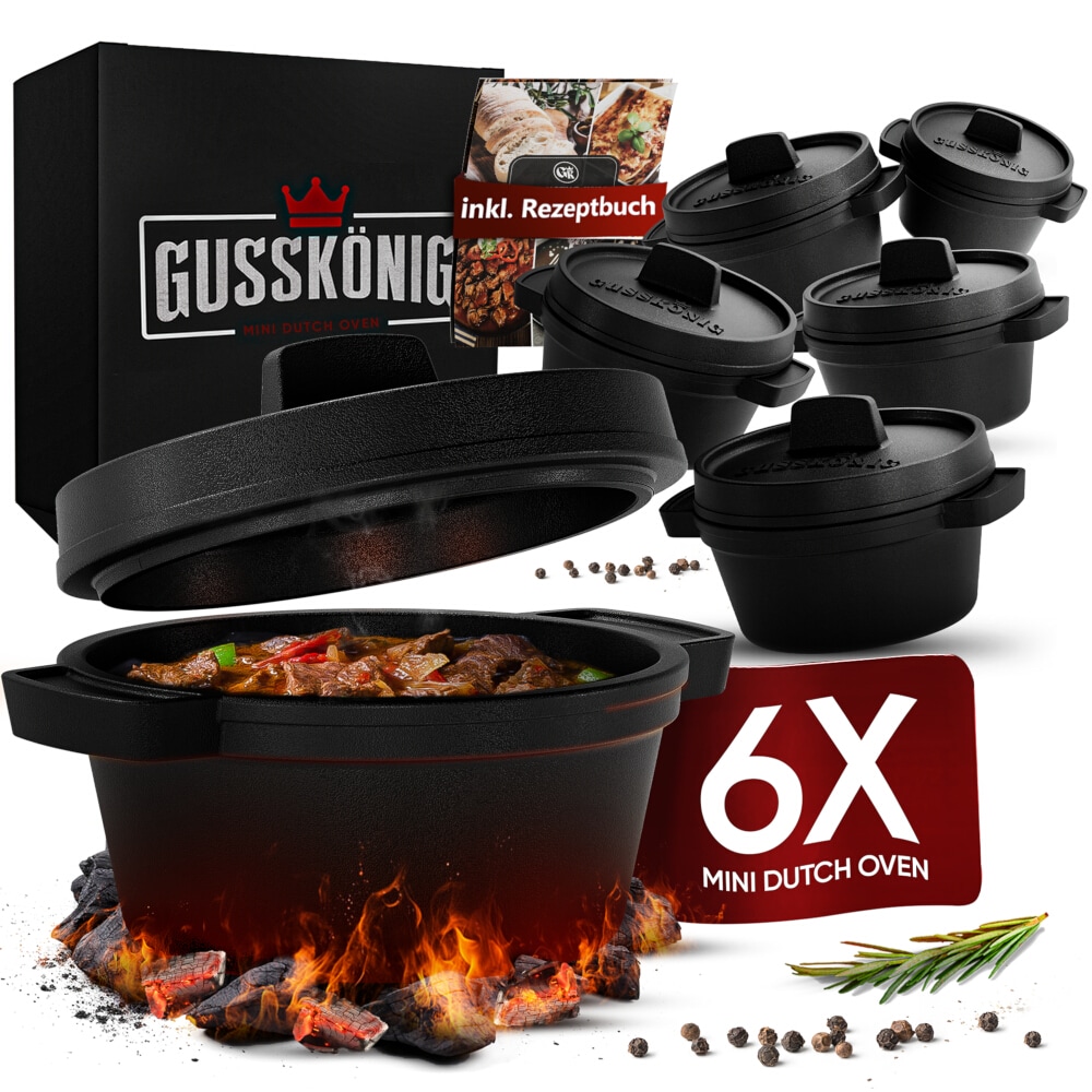 GUSSKÖNIG  6er Mini Dutch Oven-Set
