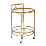 thumbnail of Carrello rotondo in metallo marrone Ø cm 51x74