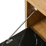 thumbnail of Merax Lowboard mit Tischplatte in Marmoroptik und Metallbeine, TV-Schrank stapelbar, TV-Board Länge verstellbar, Bis 200cm, Natur