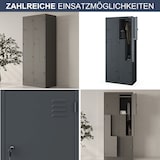 thumbnail of Umkleideschrank Spind OSLO - 4 Abteile mit Lüftungsschlitze | Umkleidespind Metall Schließfachschrank Garderobenspind, 185x80x45cm Anthrazit