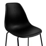 thumbnail of Décoshop26 - Lot de 2 tabourets de bar x2 chaises haute siège en plastique noir cadre en métal DEC029403