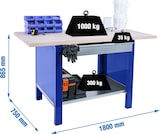 thumbnail of SimonRack Banco de Trabajo Industrial con Cajón, 1800x750 mm, Tablero Madera Alistonada 32 mm, Carga 1000 kg, Azul - BT-6 PRO