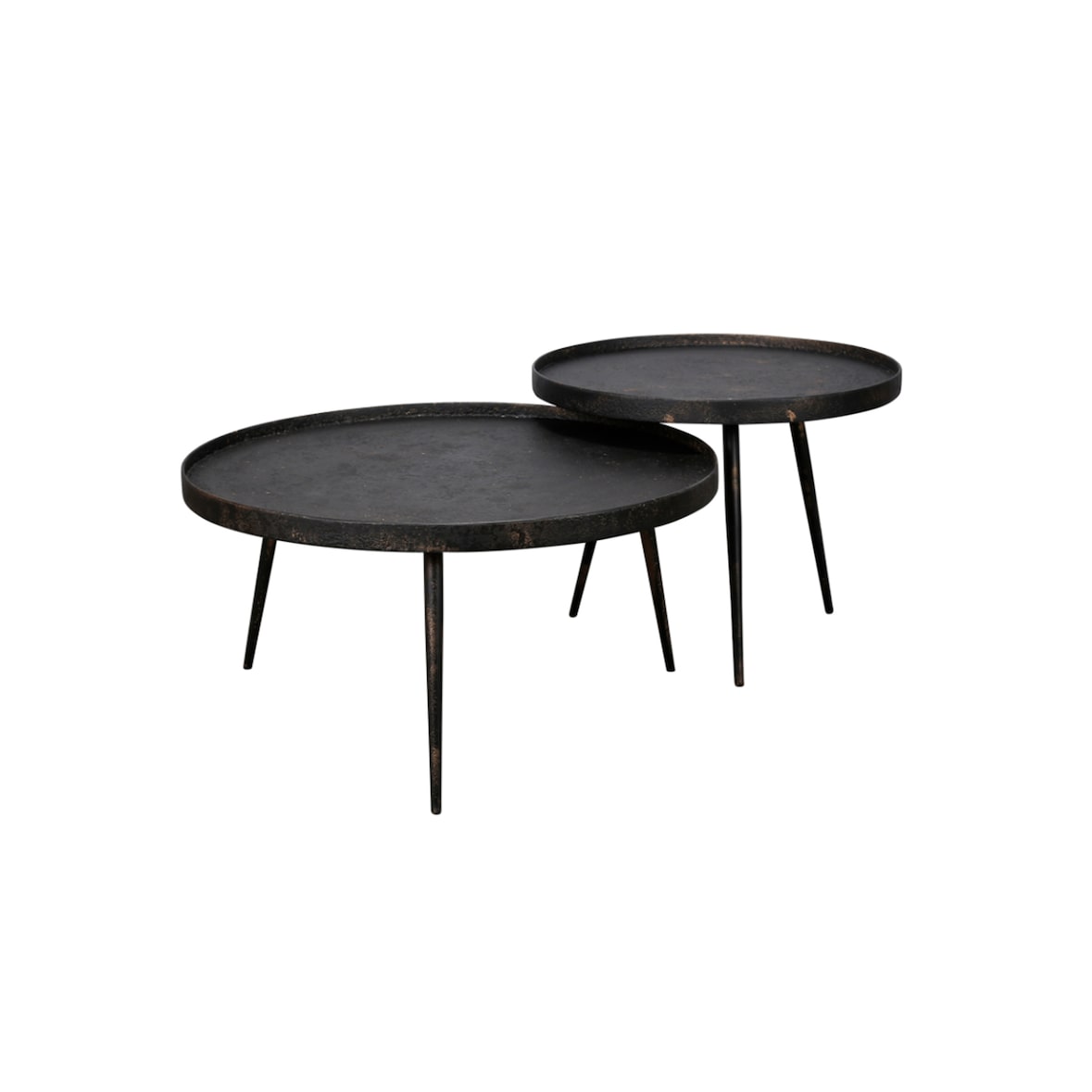 KAWOLA Couchtisch MAURI Set 2-tlg. Stahl schwarz