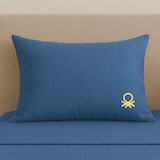 thumbnail of Benetton - Conjunto de cama king size de 4 peças: lençol plano (270x280cm), lençol justo (200x200cm), 2 fronhas (50x85cm) 100% algodão azul