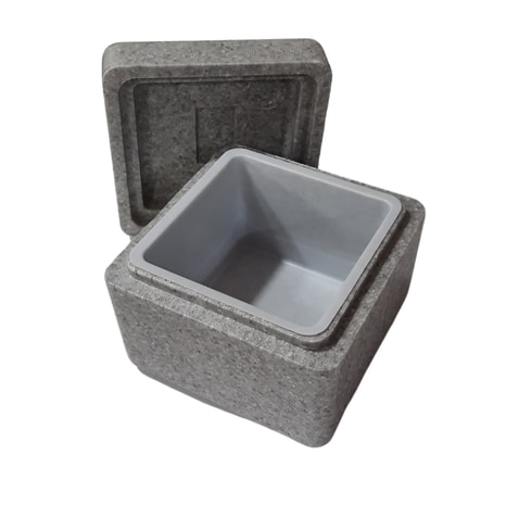 Caja Isotérmica con Tapa Porexpan Color Gris 0,5  Litros