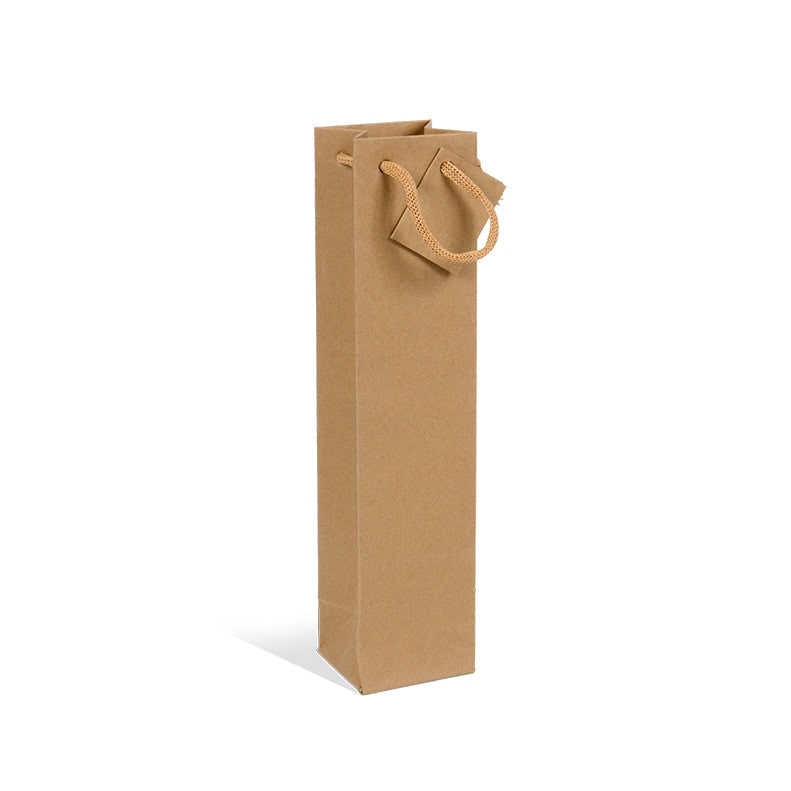 Tasche Kleine Flasche braunes Kraftpapier Kordelgriffe je 400 - Gimex