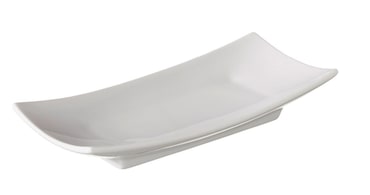 METRO Professional Plato para tapas Vilo, porcelana, 14.5 x 7 cm, rectangular, blanco, 3 unidades