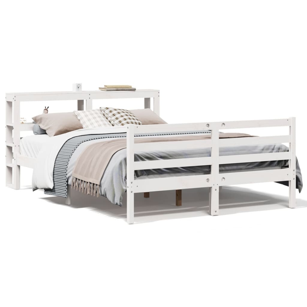 vidaXL Massivholzbett ohne Matratze Weiß 120x190 cm Kiefernholz