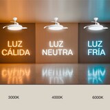 thumbnail of Ventilador retráctil ZENDAL blanco - burdeos LED 68W Ø50cm 3 palas.