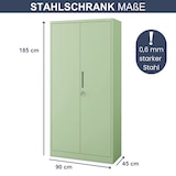 thumbnail of Mehrzweckschrank Metall abschließbar DAWID Metallschrank | Schließfachschrank Putzmittelschrank Besenschrank Vorratsschrank, 185x90x45cm Pastellgrün