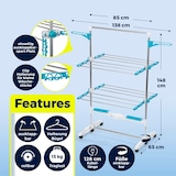 thumbnail of EASYmaxx Wäscheständer elektrisch 17W weiß/türkis