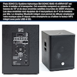 thumbnail of Pack Sono DJ 1200W complet BM SONIC BMS-15-ARRAY-BT Enceintes +SUB 38cm USB/Bluetooth, Câbles, Eclairage LED Bar Salle des fêtes