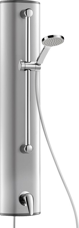Delabie Duschelement Alu. mit EHM, Anschluss verdeckt, mit Handbrause