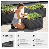 thumbnail of tectake Bac à fleurs surélevé Blomma galvanisé 600L anthracite 100x100x62cm potager jardin extérieur ergonomique culture légumes herbes plantes