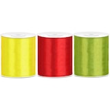 thumbnail of Satin Geschenkband 100mm 3 Farben je 25m lang bunt gelb rot grün Schleifenband Geschenkverpackung Geburtstag Hochzeit Weihnachten 3er Set