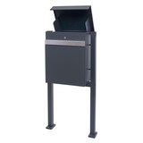 thumbnail of Pakketdoos met standaard HWC-K41, pakketdoos, pakketstation, staande brievenbus, metaal ~ gegalvaniseerd antraciet-roestvrij staal