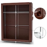 thumbnail of Intirilife Faltschrank 108x45x170 cm in BIBER BRAUN - Schrank mit Reißverschluss aus Stoff Kleiderschrank mit Kleiderstange, Seitentasche und Fächern