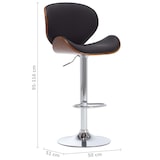 thumbnail of Décoshop26 - Barkruk x1 retro design kinderstoel in zwart PVC gebogen hout en metaal DEC029513