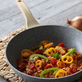 thumbnail of Menastyl - Wok cannelle 28 cm avec poignées en bois clair