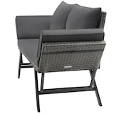 thumbnail of tectake Sofá lounge de ratán SINTRA, reposabrazos ajustables, 2 en 1 - Gris