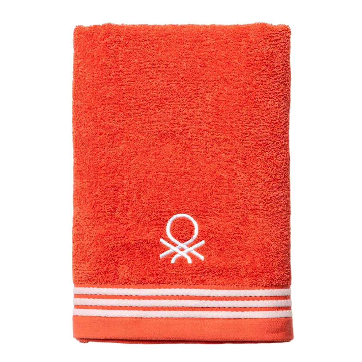 Benetton - Toalha de Banho 70x140cm 100% Algodão Vermelha com Listras Rainbow