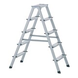 thumbnail of Stufenstehleiter Alu.3Stufen beidseitig begehbar elox.Holme Arbeitshöhe 2220mm