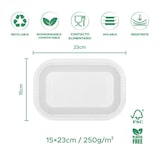 thumbnail of MONOUSO - Papieren Dienblad Vormig Vetvrij Wit 15x23cm 250g/m² (50 stuks)