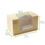 thumbnail of ECOLOMIQUE - 50 Pcs - Boîte sandwich carton brun avec fenêtre PLA - 12,5 x 7,7 x 7,2 cm - ECO210BLSQ1K