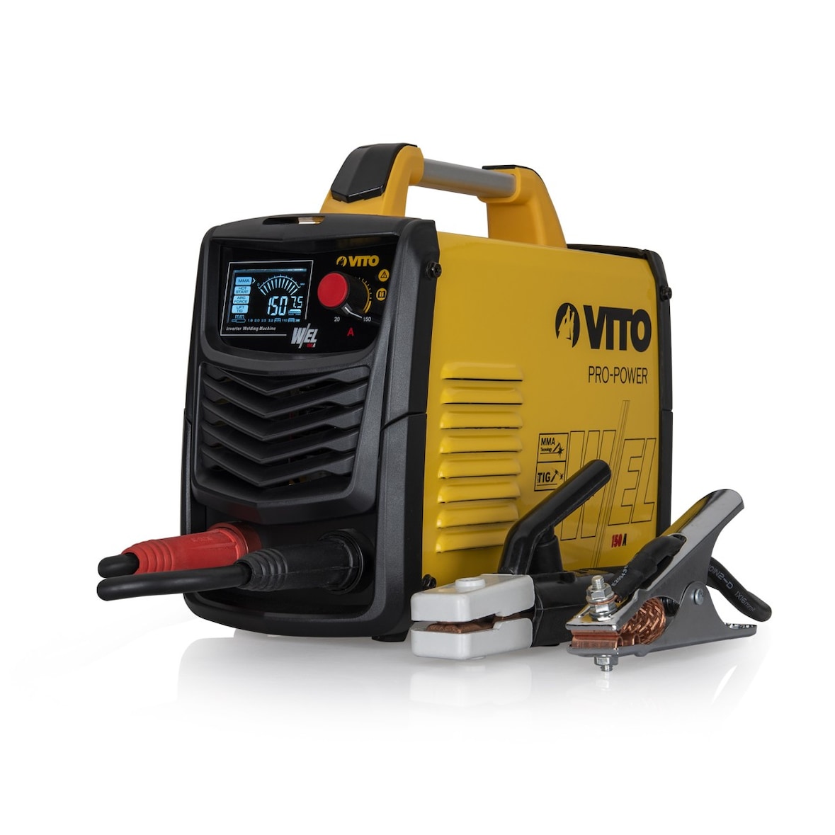 Professioneel inverter lasapparaat MMA TIG 150 Ampère Lassen Ø 1,6 tot 4 mm Luxe koffer VITO