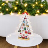 thumbnail of WellHome - Weihnachtsbaumfigur aus MDF mit weißer Dekoration, Höhe 29 cm.