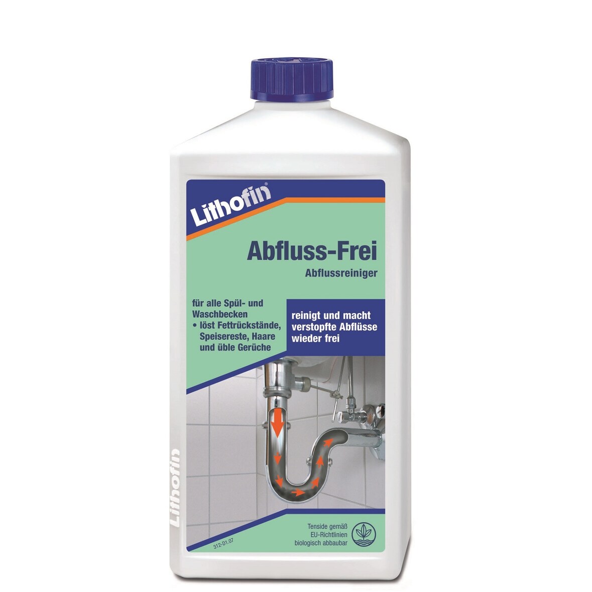 Lithofin Abfluss-Frei Abflussreiniger 1 L