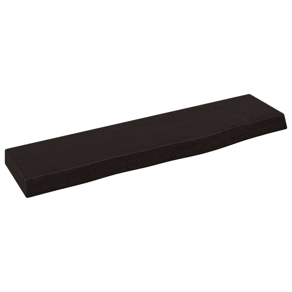 vidaXL Wandregal Dunkelbraun 40x10x2 cm Massivholz Eiche Behandelt
