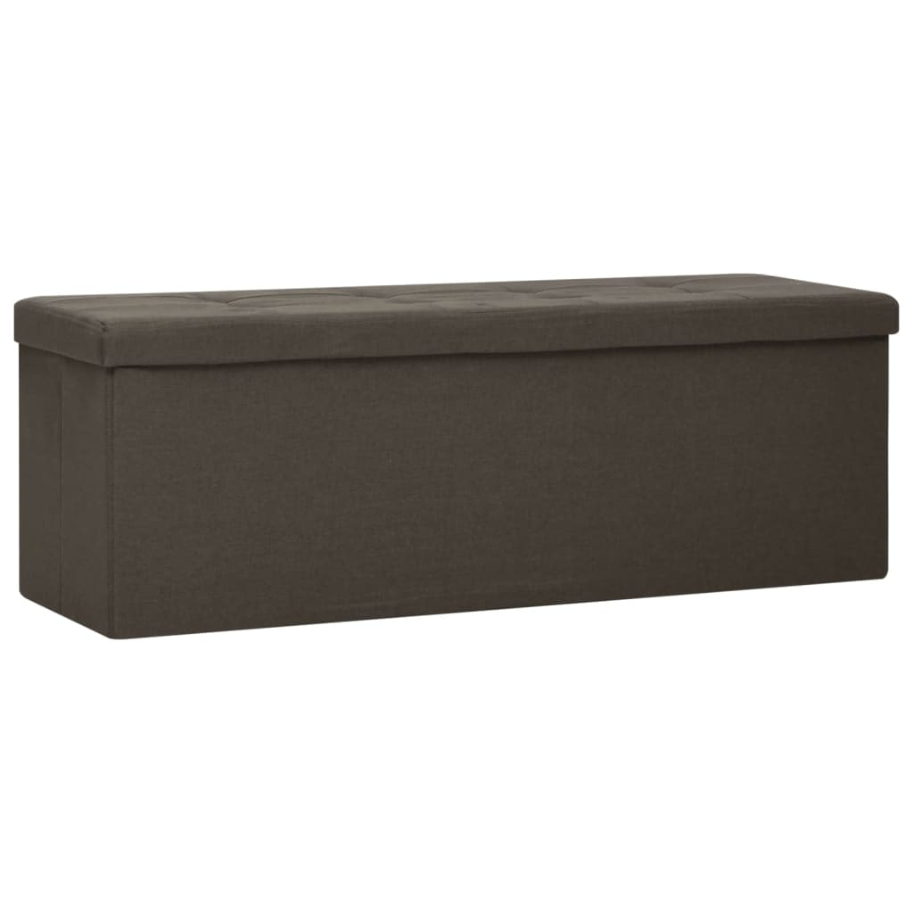 Helloshop26 - Klappbare Aufbewahrungsbank 110 x 38 x 38 cm dunkelbraunes Kunstleinen 02_0010897