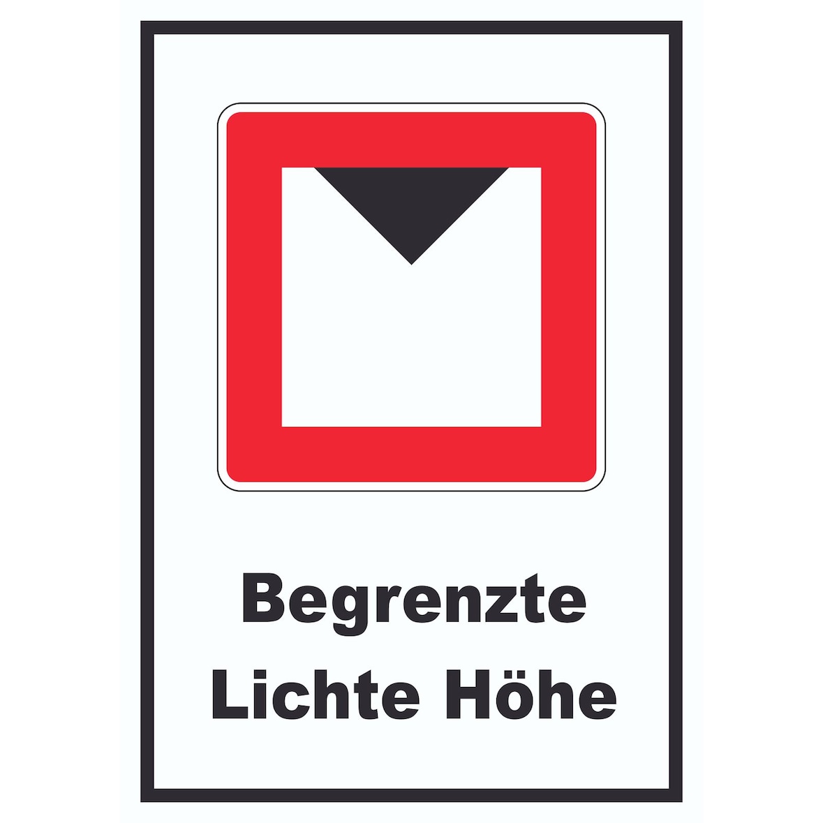 Begrenzte lichte Höhe über Wasserspiegel Schild mit Symbol und Text A0 (841x1189mm)