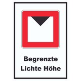thumbnail of Begrenzte lichte Höhe über Wasserspiegel Schild mit Symbol und Text A0 (841x1189mm)
