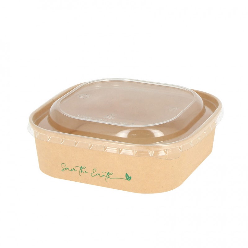 200 Uds. Envases kraft con tapa RPET estancos (1000cc)  Ref COC014
