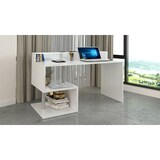 thumbnail of Web Furniture Scrivania ESSE Bianco Lucido  140cm con sopralzo