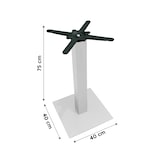 thumbnail of Base de mesa 40x40 cm, altura 75 cm, en hierro blanco