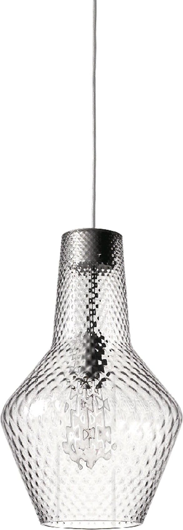 Romeo suspension ø.250x3180mm. 1xe27 70w hs-ip20-ver.grey, transparent vtr.