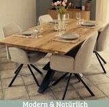 thumbnail of DELUKE® Massivholz Wohnzimmertisch mit Baumkante RAGNAR - 260x100cm, Eichenholz, H-Spider Gestell | Esstisch Holz Küchentisch Esszimmertisch